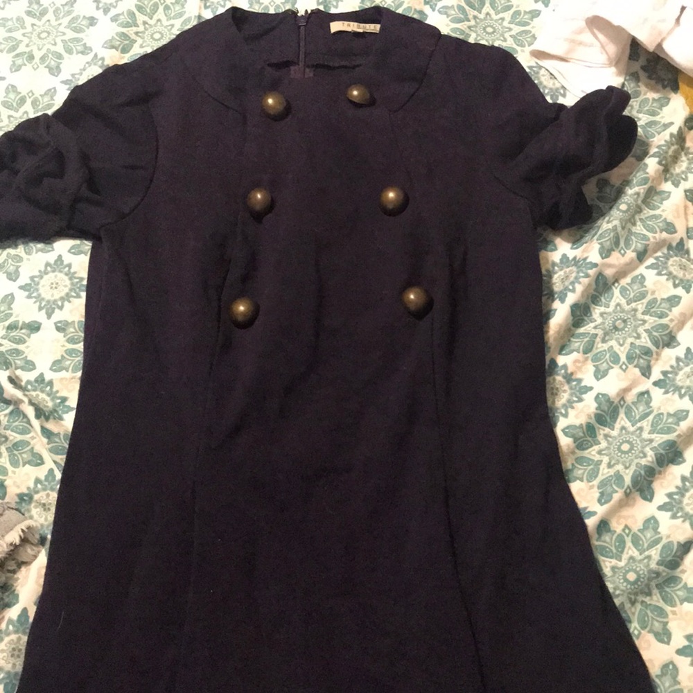 a dark purple dress